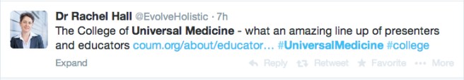 Rachel Hall CoUM tweet